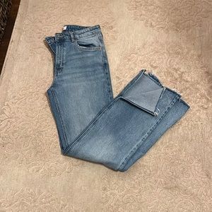 Boot cut loose fit jeans with slit leg